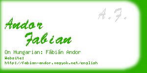 andor fabian business card
